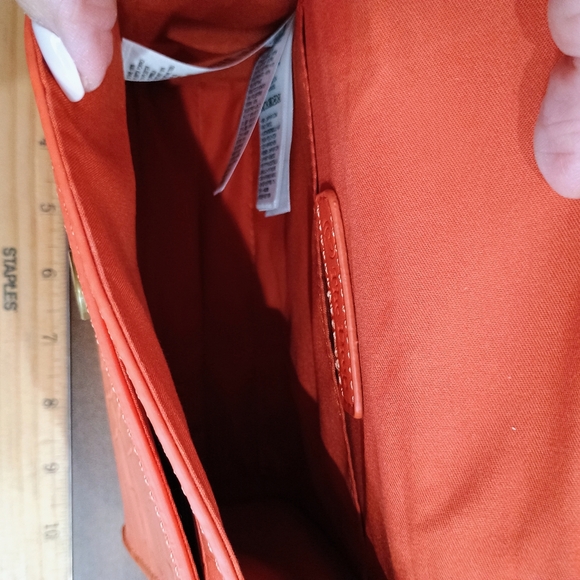 Vibrant Orange Crocodile-Embossed Mini Bag - Picture 6 of 7